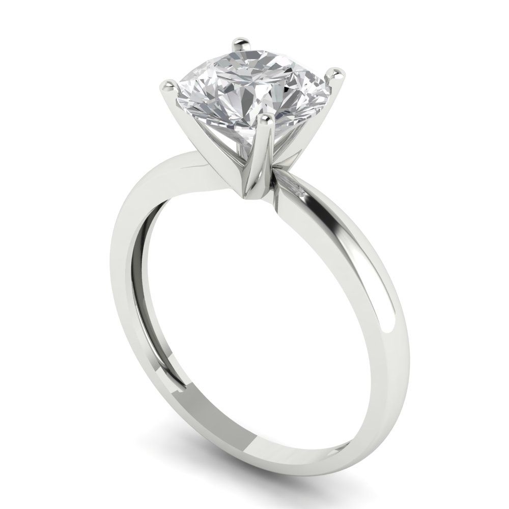2 ct Brilliant Round Cut Natural Diamond Stone Clarity VS1-2 Color G-H White Gold Solitaire Ring