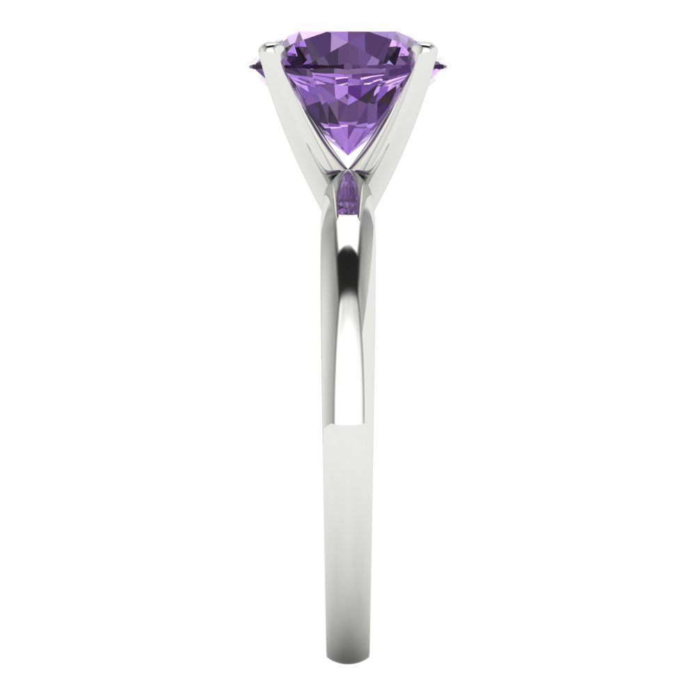 2 cttw Simulated Alexandrite Solitaire  Engagement Ring - Solid Gold (Round Cut,8.0mm)