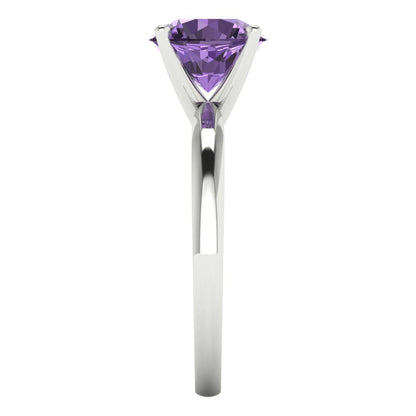 2 cttw Simulated Alexandrite Solitaire  Engagement Ring - Solid Gold (Round Cut,8.0mm)