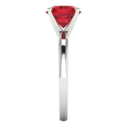 2 cttw Simulated Pink Tourmaline Solitaire  Engagement Ring - Solid Gold (Round Cut,8.0mm)