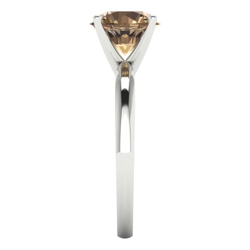 2 cttw Zirconia Simulated Champagne Diamond Solitaire  Engagement Ring - Solid Gold (VVS1, Round Cut,8.0mm)