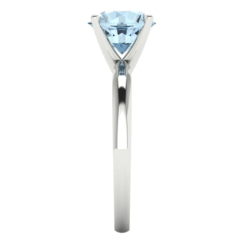 2 cttw Natural Swiss Blue Topaz Solitaire  Engagement Ring - Solid Gold (Round Cut,8.0mm)