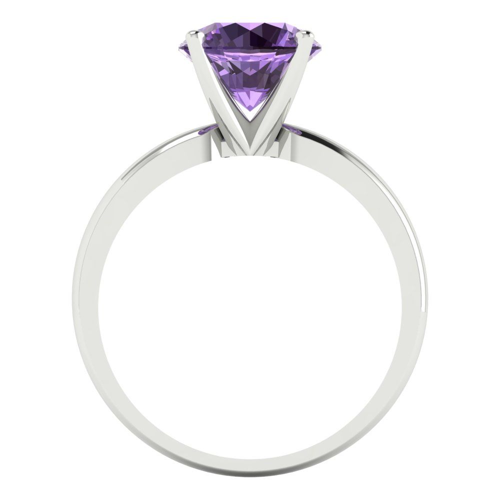 2 cttw Simulated Alexandrite Solitaire  Engagement Ring - Solid Gold (Round Cut,8.0mm)