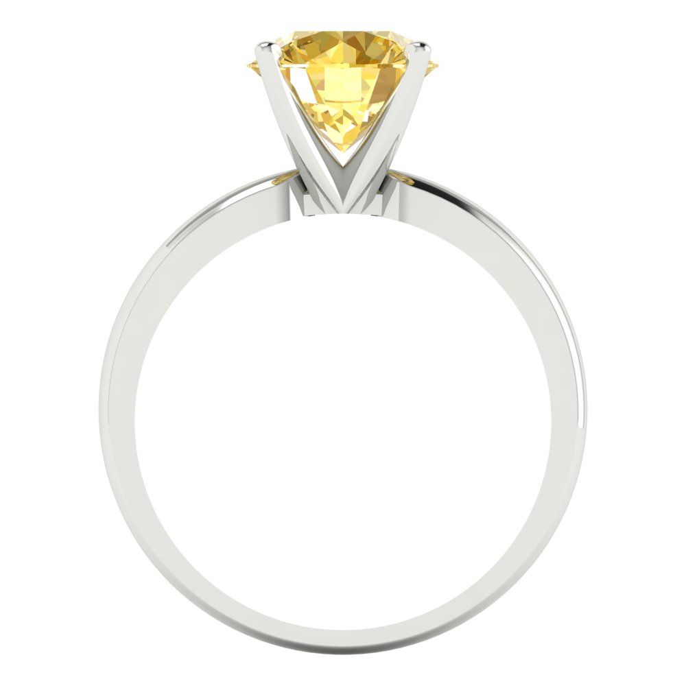 2 cttw Natural Citrine Solitaire  Engagement Ring - Solid Gold (Round Cut,8.0mm)