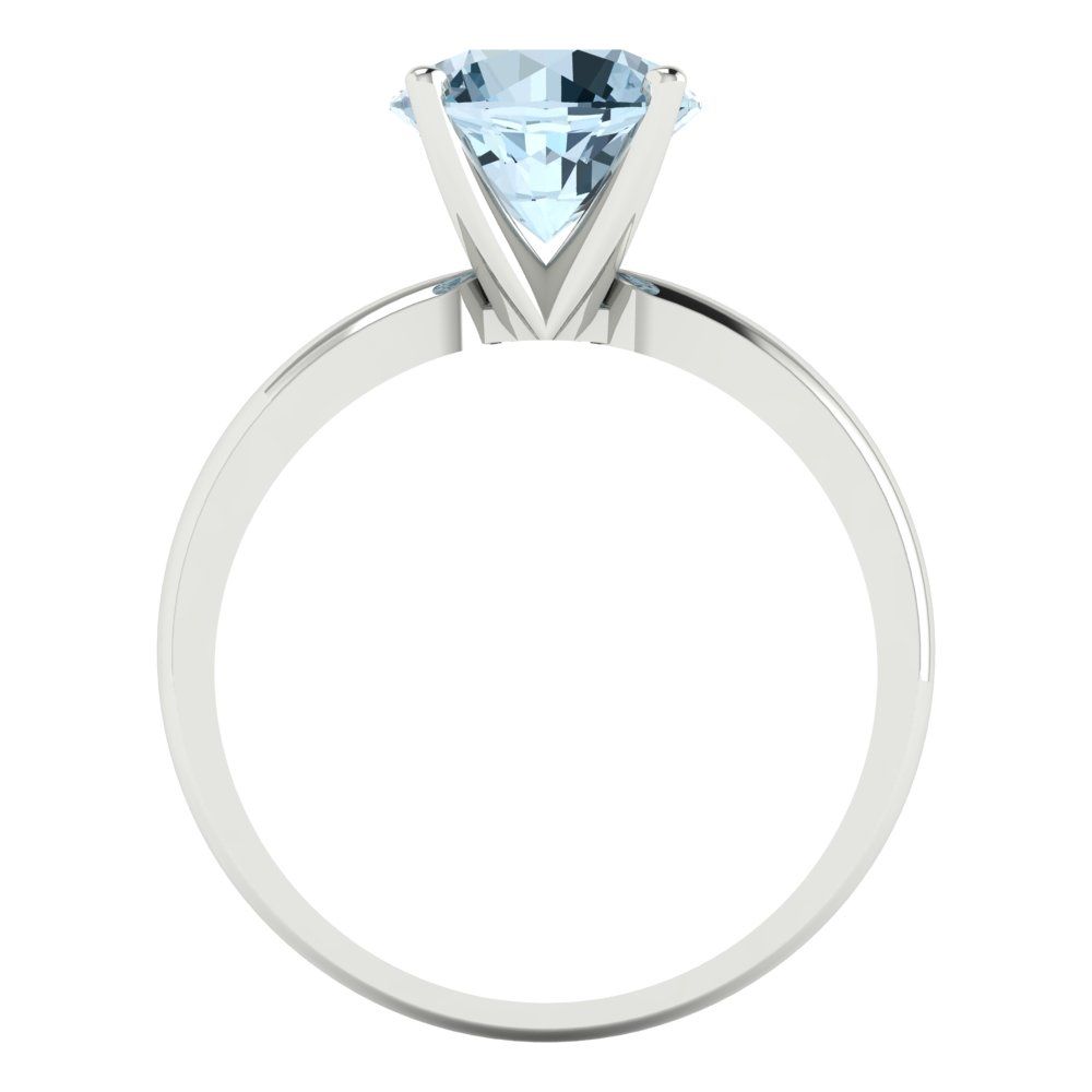 2 cttw Natural Sky Blue Topaz Solitaire  Engagement Ring - Solid Gold (Round Cut,8.0mm)