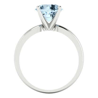 2 cttw Natural Sky Blue Topaz Solitaire  Engagement Ring - Solid Gold (Round Cut,8.0mm)