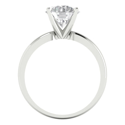 2 cttw Certified Moissanite Solitaire  Engagement Ring - Solid Gold (VVS1, D-F,Round Cut,8.0mm)
