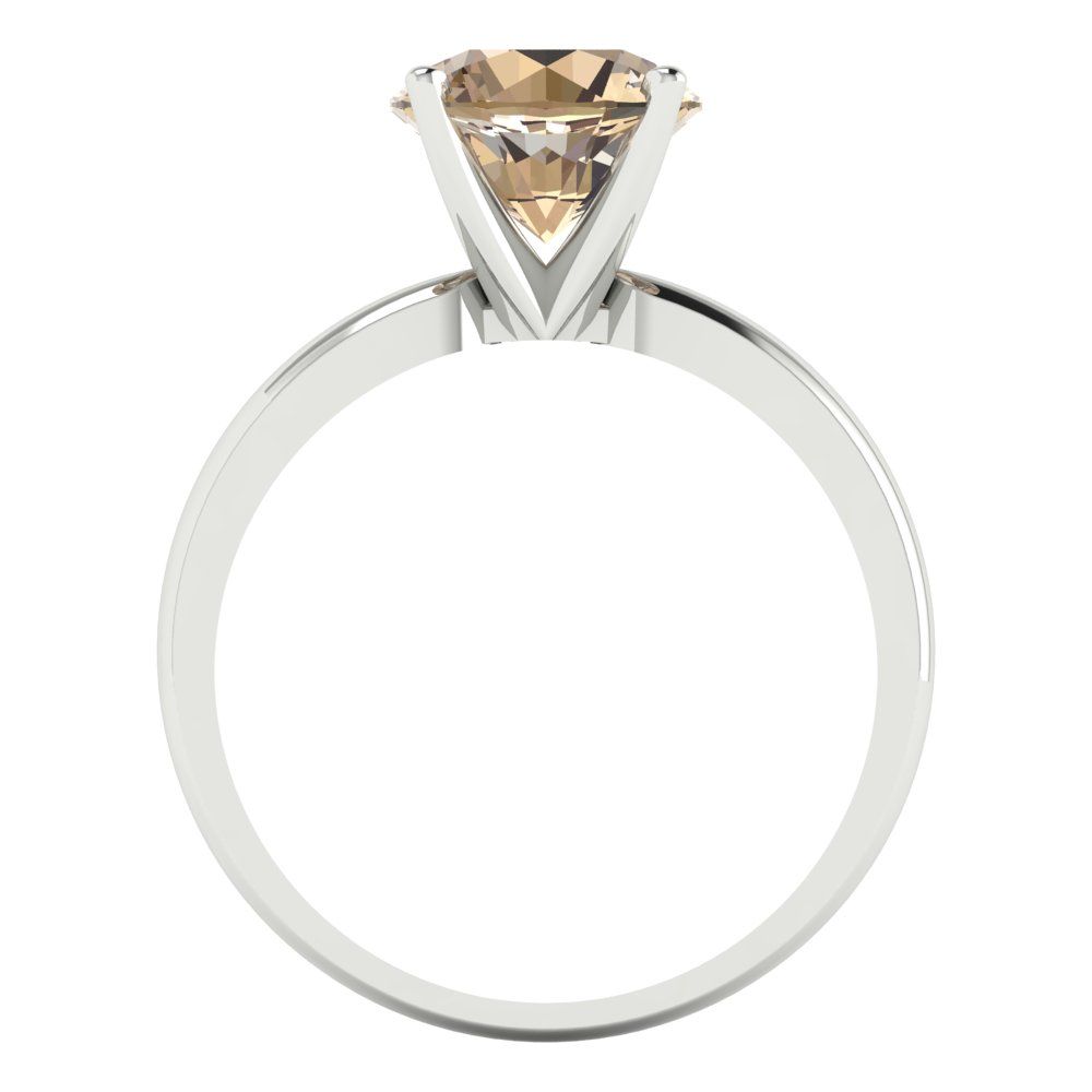 2 cttw Yellow Moissanite Solitaire  Engagement Ring - Solid Gold (Round Cut,8.0mm)