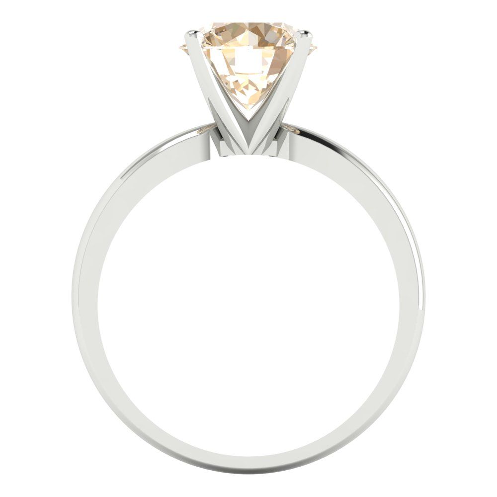 2 cttw Natural Morganite Solitaire  Engagement Ring - Solid Gold (Round Cut,8.0mm)