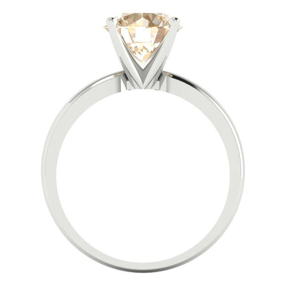 2 cttw Natural Morganite Solitaire  Engagement Ring - Solid Gold (Round Cut,8.0mm)