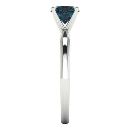 1 cttw Natural London Blue Topaz Solitaire  Engagement Ring - Solid Gold (Round Cut,6.5mm)