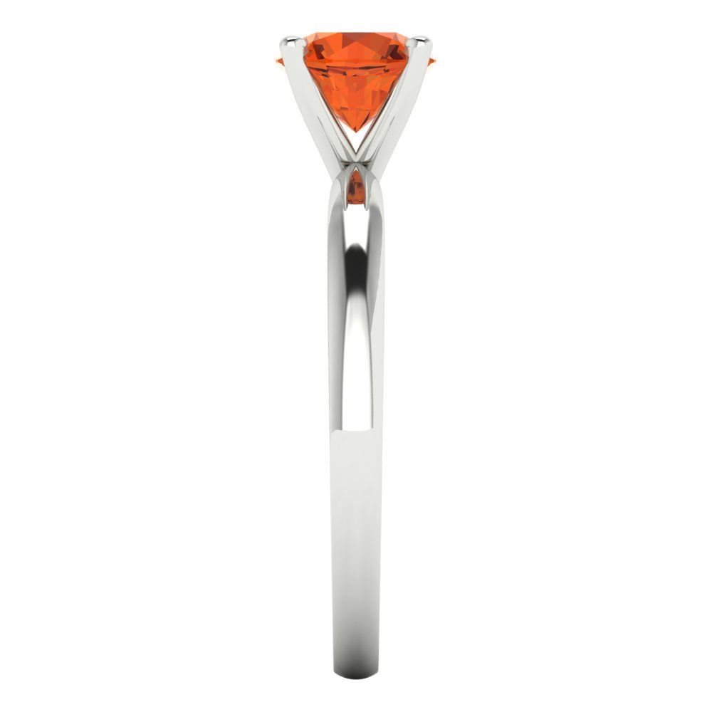 1 cttw Zirconia Simulated Red Diamond Solitaire  Engagement Ring - Solid Gold (VVS1, Round Cut,6.5mm)