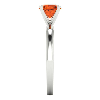 1 cttw Zirconia Simulated Red Diamond Solitaire  Engagement Ring - Solid Gold (VVS1, Round Cut,6.5mm)