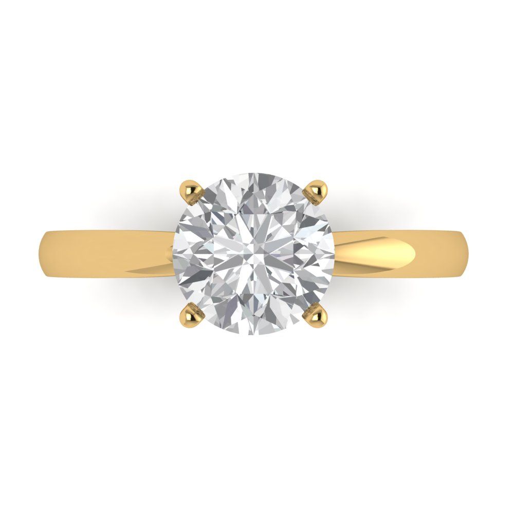 1.5 ct Brilliant Round Cut Natural Diamond Stone Clarity VS1-2 Color G-H Yellow Gold Solitaire Ring
