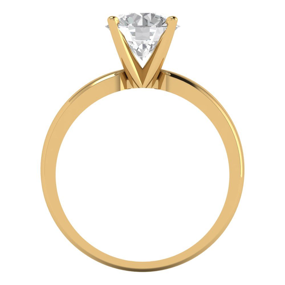 1.5 ct Brilliant Round Cut Natural Diamond Stone Clarity VS1-2 Color G-H Yellow Gold Solitaire Ring