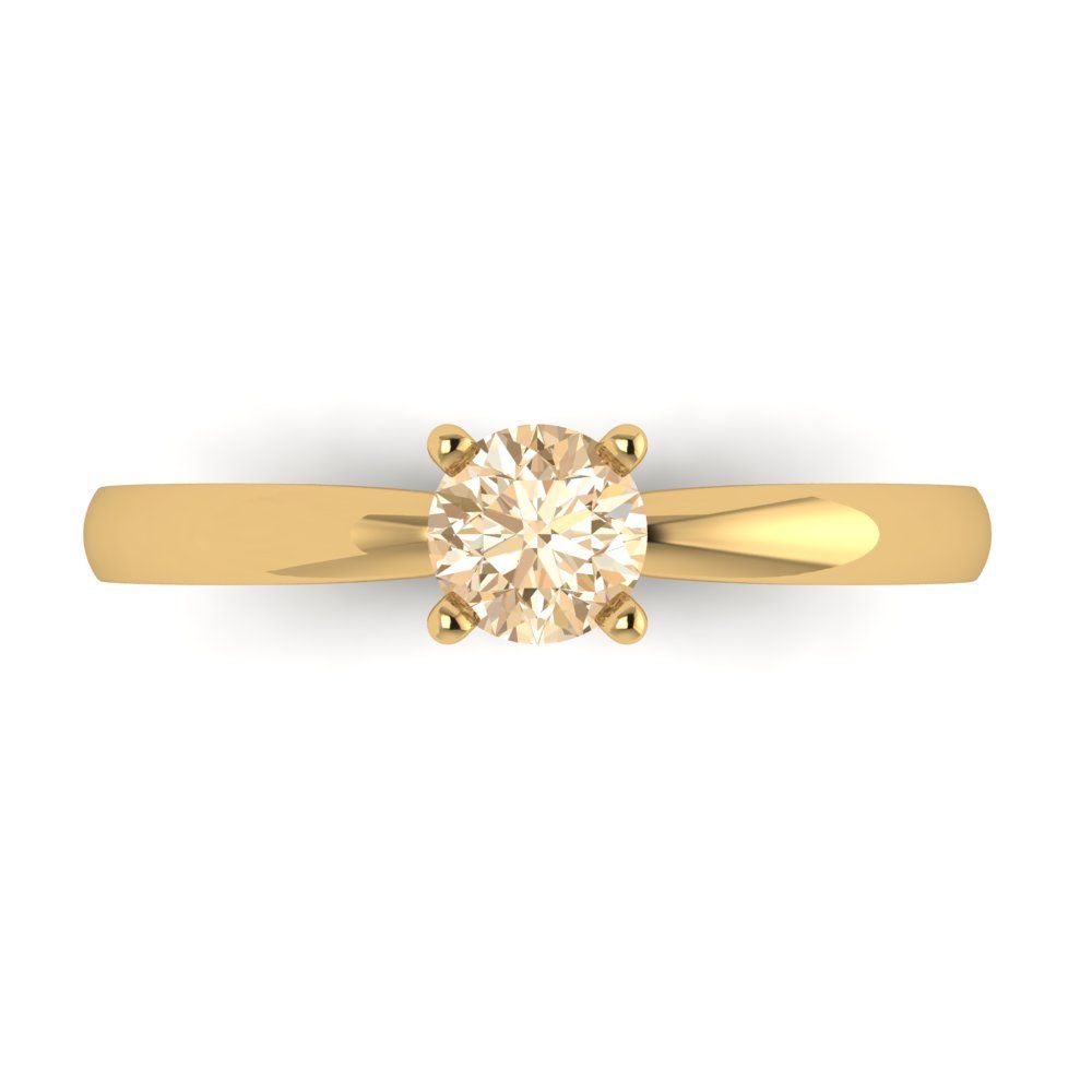 0.5 cttw Natural Morganite Solitaire  Engagement Ring - Solid Gold (Round Cut,5.0mm)