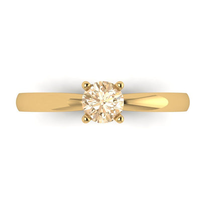 0.5 cttw Natural Morganite Solitaire  Engagement Ring - Solid Gold (Round Cut,5.0mm)