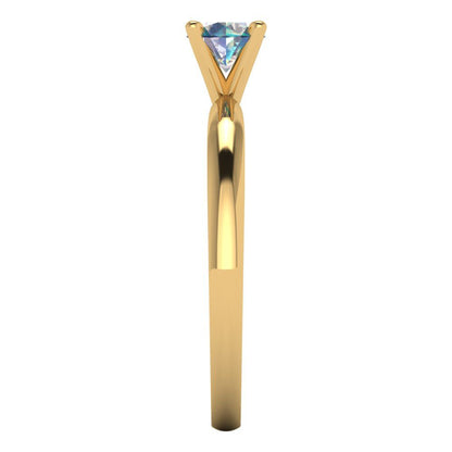 0.5 cttw Blue Moissanite Solitaire  Engagement Ring - Solid Gold (Round Cut,5.0mm)