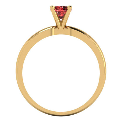 0.5 cttw Natural Garnet Solitaire  Engagement Ring - Solid Gold (Round Cut,5.0mm)