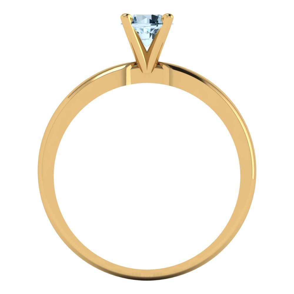 0.5 cttw Natural Swiss Blue Topaz Solitaire  Engagement Ring - Solid Gold (Round Cut,5.0mm)