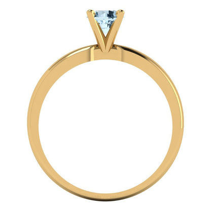 0.5 cttw Natural Swiss Blue Topaz Solitaire  Engagement Ring - Solid Gold (Round Cut,5.0mm)