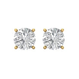 3 ct Brilliant Round Cut Solitaire Studs Natural Diamond Stone Clarity SI1-2 Color G-H Yellow Gold Earrings Screw back
