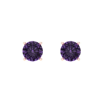 0.5cttw Alexandrite Gold-Plated 925 Silver Screw Back Stud Earrings