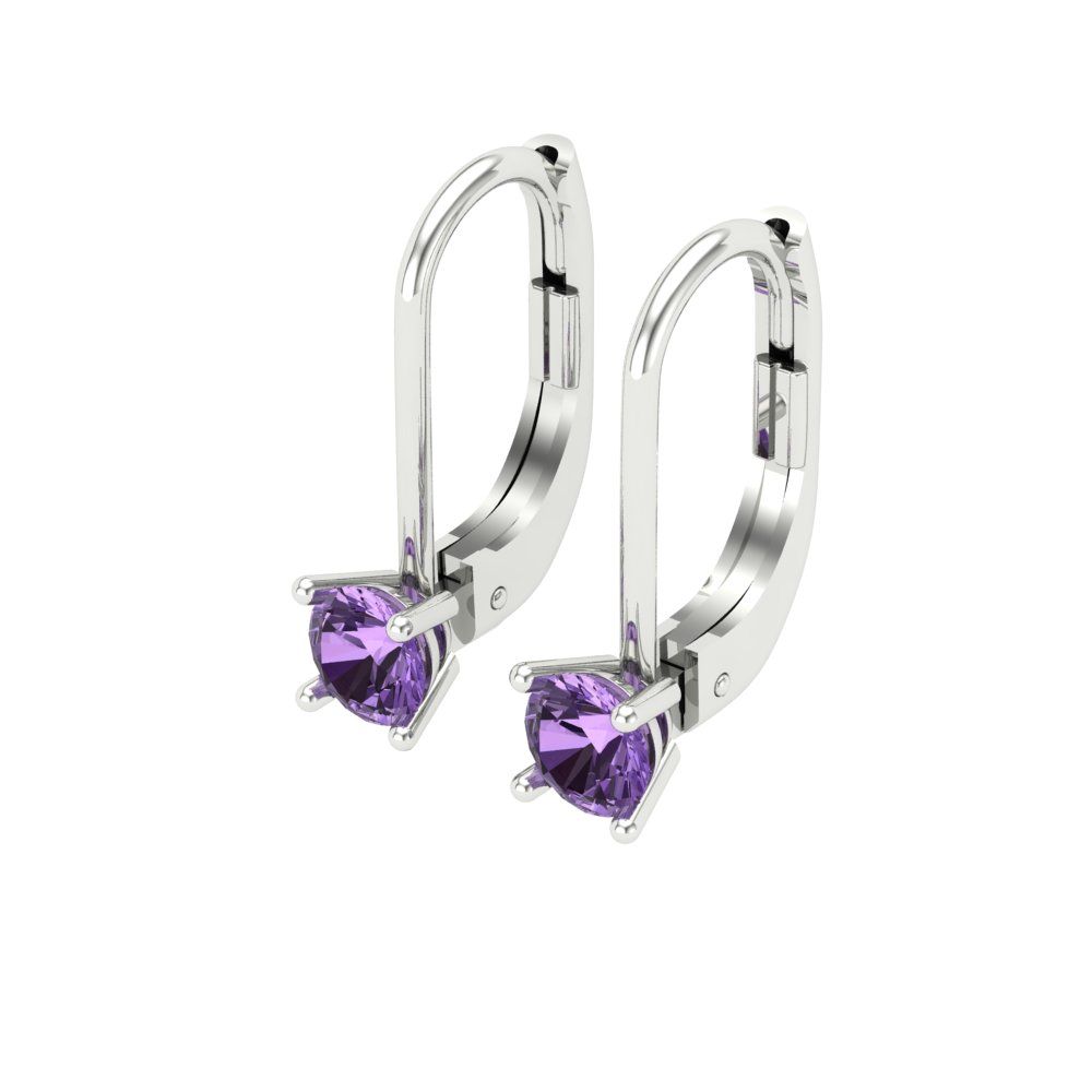 0.5cttw Alexandrite Gold-Plated 925 Silver Lever Back Drop Dangle Earrings