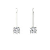 0.5 ct Brilliant Round Cut Drop Dangle Natural Diamond Stone Clarity SI1-2 Color I-J White Gold Earrings Lever Back
