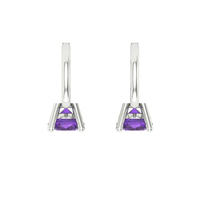 0.5cttw Amethyst Gold-Plated 925 Silver Lever Back Drop Dangle Earrings
