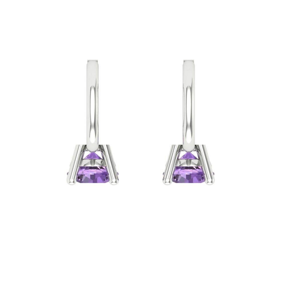 0.5 ctw Alexandrite Drop Dangle Earrings | 4.0mm Round Cut White Gold Lever Back | June Birthstone