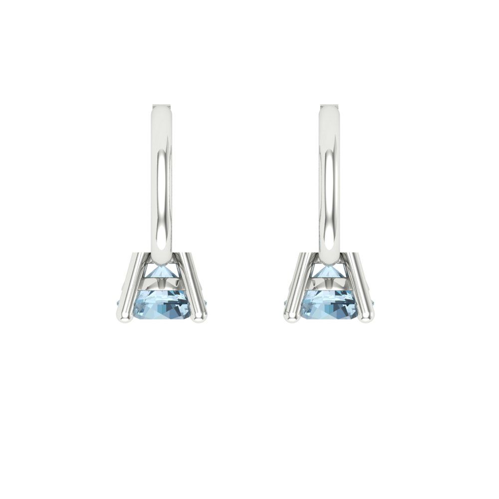 0.5 ctw Sky Blue Topaz Drop Dangle Earrings | 4.0mm Round Cut White Gold Lever Back | December Birthstone