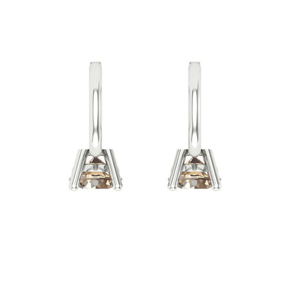 0.5 ctw Yellow Moissanite Drop Dangle Earrings | 4.0mm Round Cut White Gold Lever Back | April Birthstone