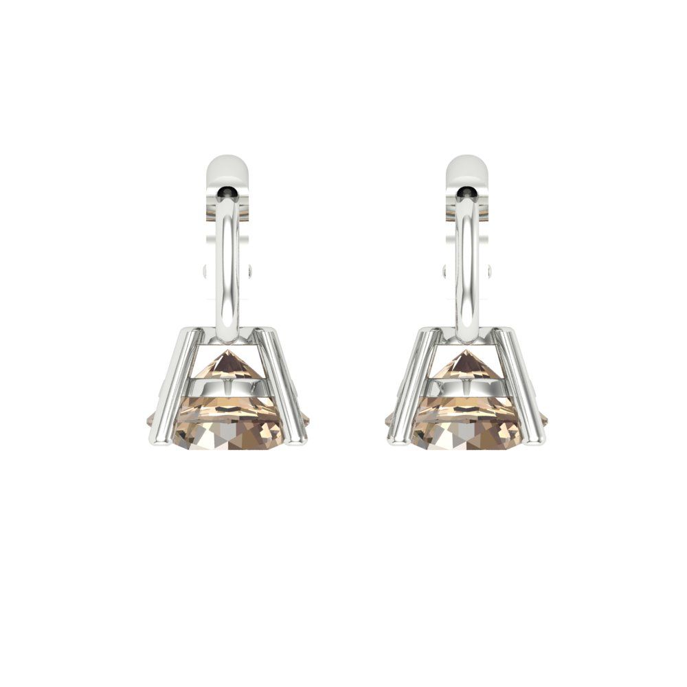 1.5 ctw Yellow Moissanite Drop Dangle Earrings | 6mm Round Cut White Gold Lever Back | April Birthstone