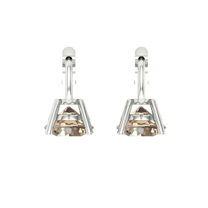 1.5 ctw Yellow Moissanite Drop Dangle Earrings | 6mm Round Cut White Gold Lever Back | April Birthstone