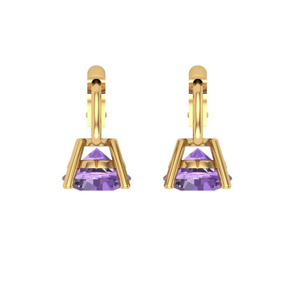 1.5 ctw Alexandrite Drop Dangle Earrings | 6mm Round Cut White Gold Lever Back | June Birthstone