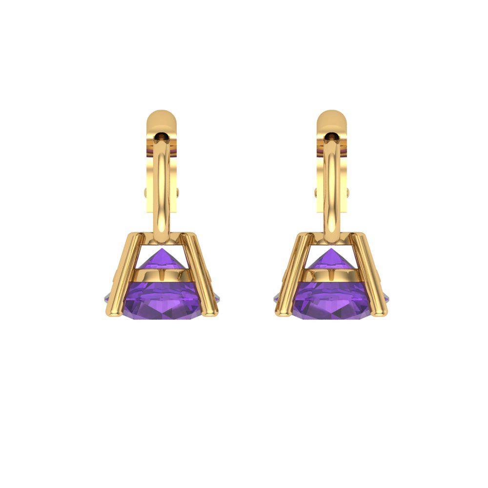1.5cttw Amethyst Gold-Plated 925 Silver Lever Back Drop Dangle Earrings