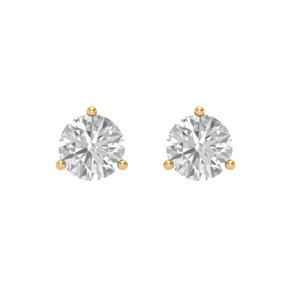 1.5 ctw Moissanite Studs Earrings | 6mm Round Cut White Gold Screw back | April Birthstone