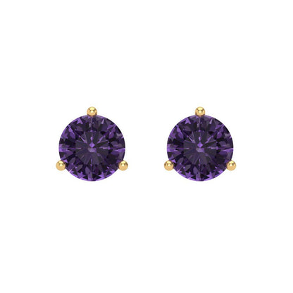 1.5cttw Alexandrite Gold-Plated 925 Silver Screw Back Stud Earrings