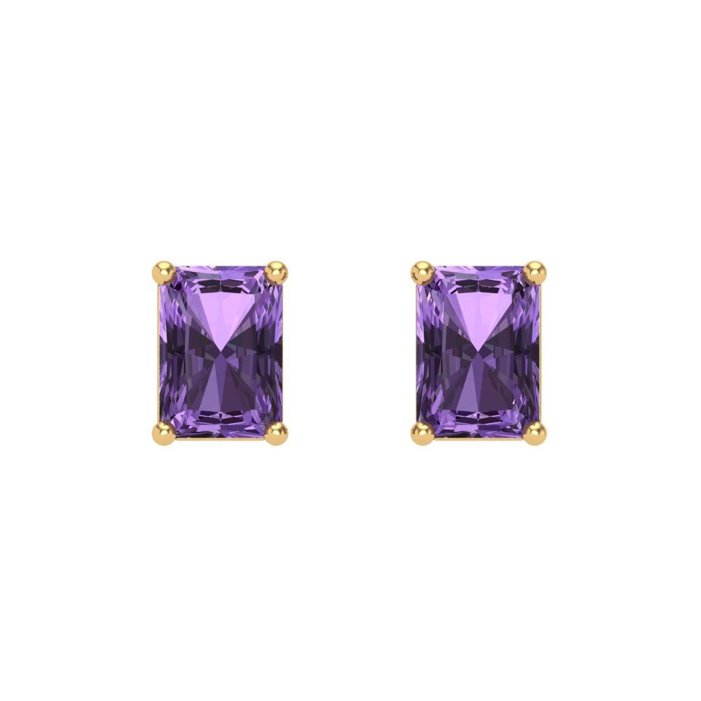 1cttw Alexandrite Gold-Plated 925 Silver Screw Back Stud Earrings