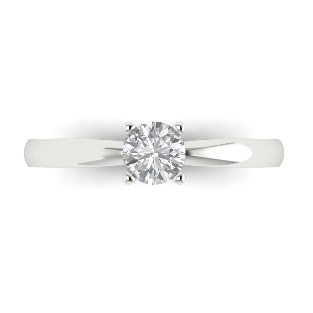 0.5 cttw Certified Moissanite Solitaire  Engagement Ring - Solid Gold (VVS1, D-F,Round Cut,5.0mm)
