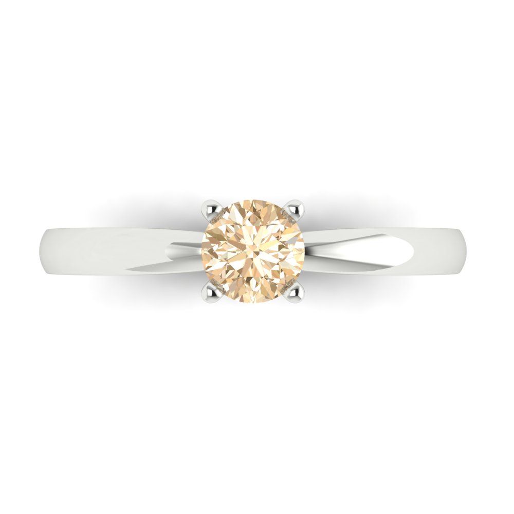 0.5 cttw Natural Morganite Solitaire  Engagement Ring - Solid Gold (Round Cut,5.0mm)