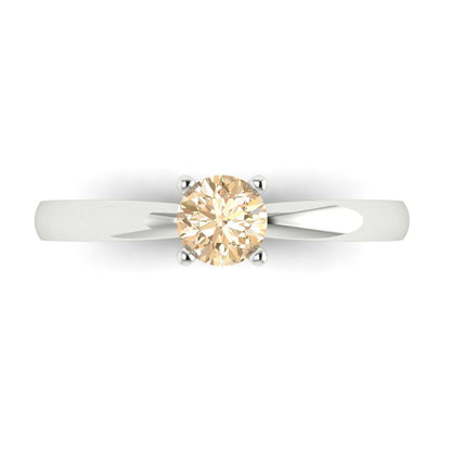 0.5 cttw Natural Morganite Solitaire  Engagement Ring - Solid Gold (Round Cut,5.0mm)