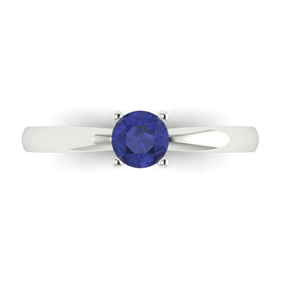 0.5 cttw Simulated Tanzanite Solitaire  Engagement Ring - Solid Gold (Round Cut,5.0mm)