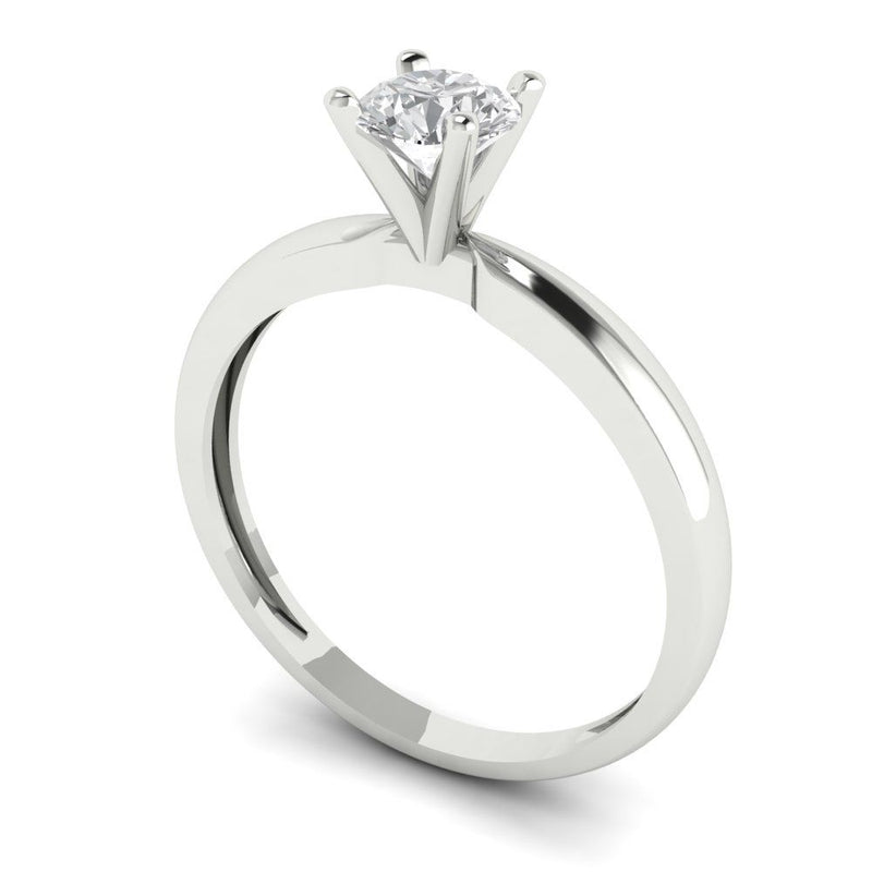 0.5 ct Brilliant Round Cut Natural Diamond Stone Clarity SI1-2 Color G-H White Gold Solitaire Ring