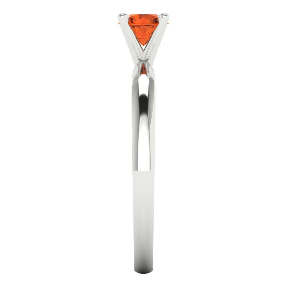 0.5 cttw Zirconia Simulated Red Diamond Solitaire  Engagement Ring - Solid Gold (VVS1, Round Cut,5.0mm)