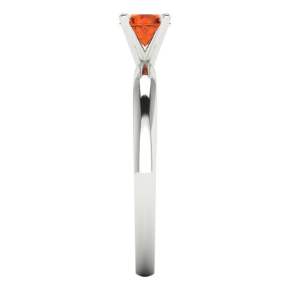 0.5 cttw Zirconia Simulated Red Diamond Solitaire  Engagement Ring - Solid Gold (VVS1, Round Cut,5.0mm)