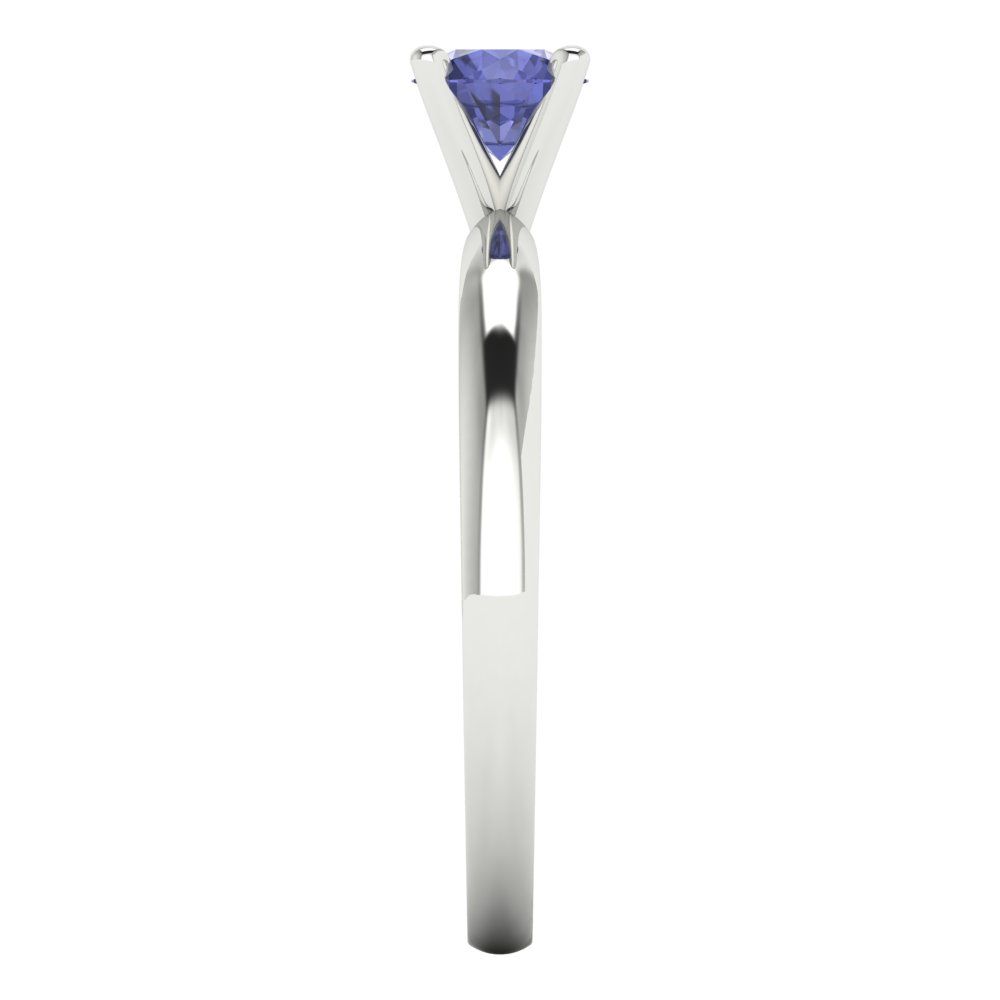 0.5 cttw Simulated Tanzanite Solitaire  Engagement Ring - Solid Gold (Round Cut,5.0mm)