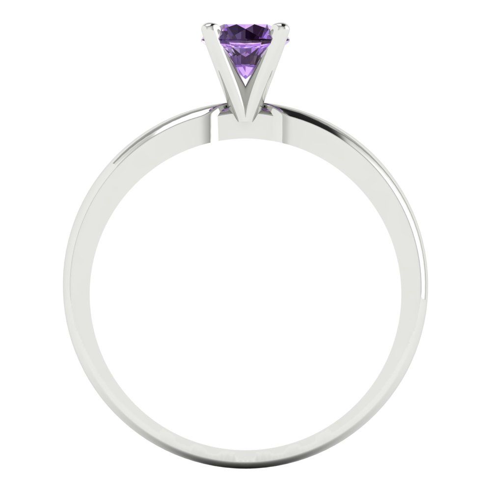 0.5 cttw Simulated Alexandrite Solitaire  Engagement Ring - Solid Gold (Round Cut,5.0mm)