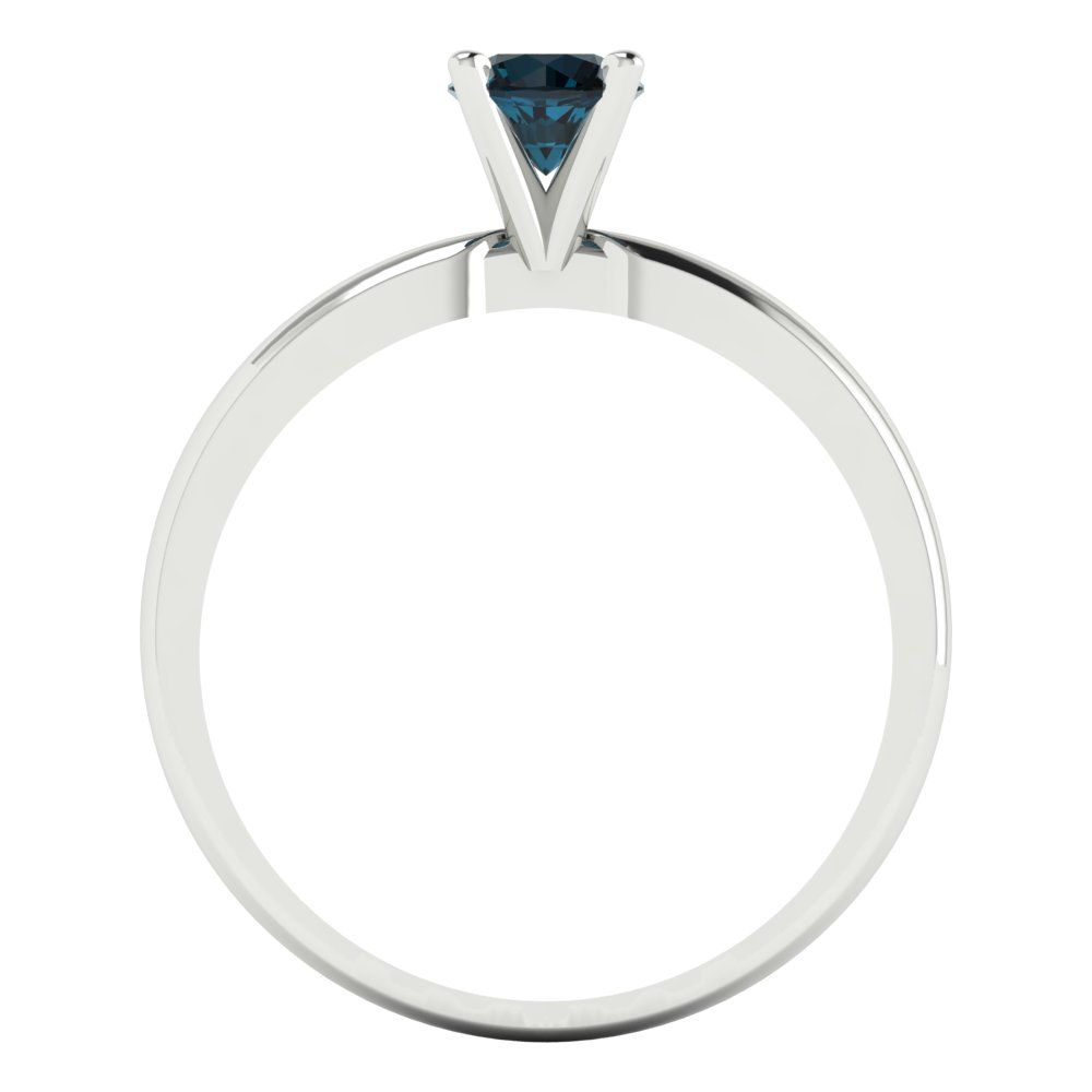 0.5 cttw Natural London Blue Topaz Solitaire  Engagement Ring - Solid Gold (Round Cut,5.0mm)